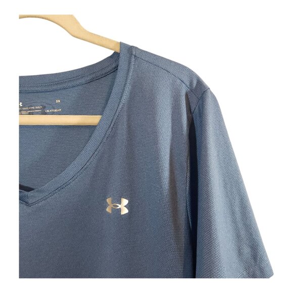 Under Armour HeatGear Loose Fit Tech Twist V-neck T-shirt Workout Women's 2X - Picture 3 of 6
